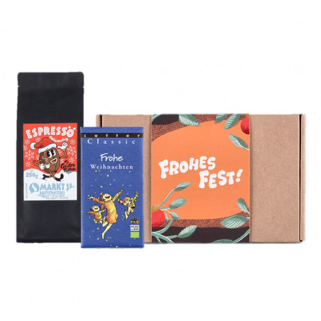 Weihnachtsbox Espresso und Totter Schokolade "Frohe Weihnacht" - Markt 11 Kaffee Shop  | Kaffeerösterei