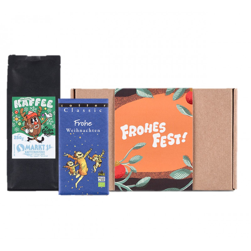 Weihnachtsbox Kaffee und Schokolade "Frohe Weihnacht" - Markt 11 Kaffeerösterei | Kaffee Shop