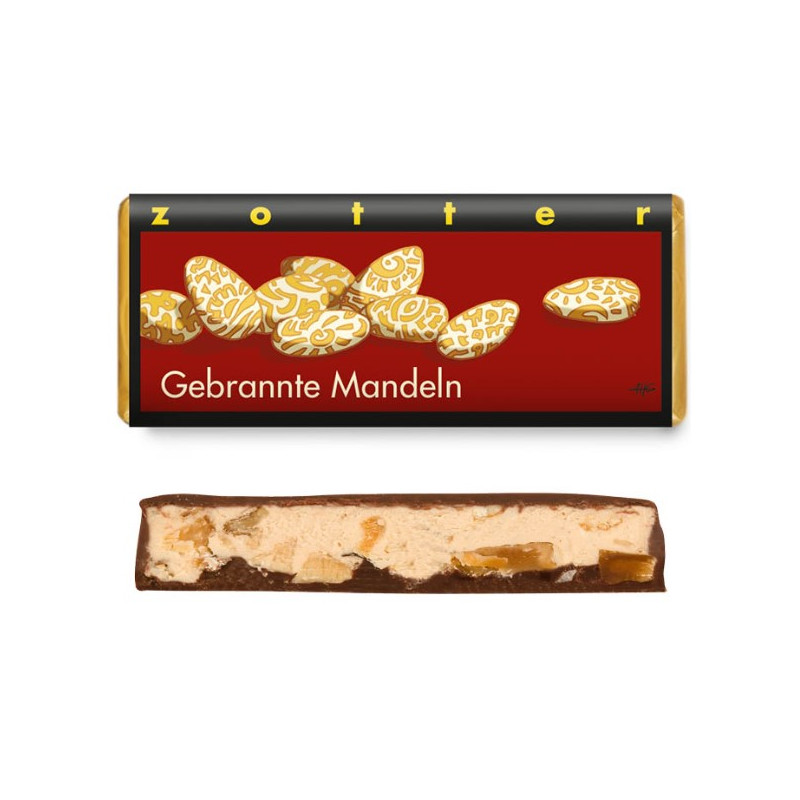 Handgeschöpfte Schokolade "Gebrannte Mandel" - Zotter Schokolade - Markt 11 Kaffeerösterei | Kaffee Shop