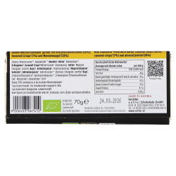 Zotter Schokolade "Frohe Ostern" - Rückseite