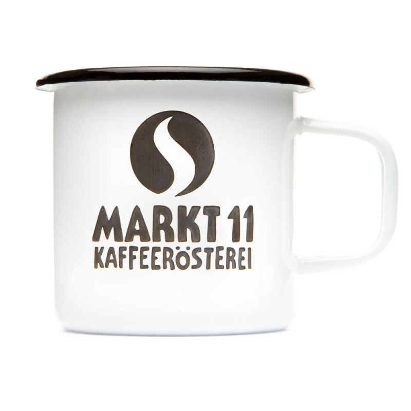 Markt 11 Emailletasse - Kaffee Shop Markt 11