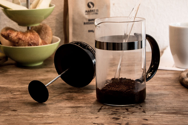 Das Wasser für die French Press sollte Heiss sein, aber nicht mehr kochen.